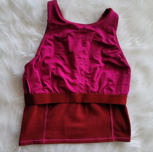 Lululemon Key To Balance Nulu High Neck Red Tank Top Size 6 - Picture 9 of 11
